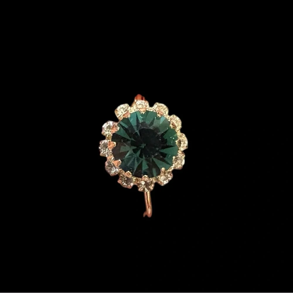 18K Gold Filled Green and Gold Crystal‎ Earrings